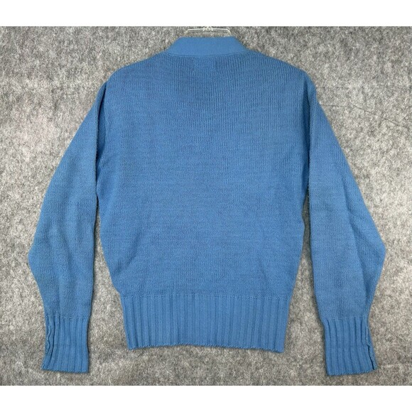 VTG Sweater School Cheerleader Blue Pep Club Uniform V-Neck 60s Size M Bristol - Picture 5 of 9